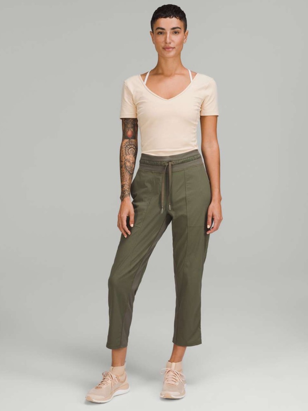 Women's Olive Drawstring Jogger Pants - Olive